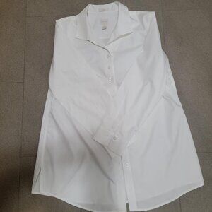 Chico's No Iron White Button Up Smock Blouse Size 2